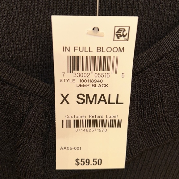 INC International Concepts X Small Short Sleeve Sweater - In Full Bloom - Black - Picture 5 of 6